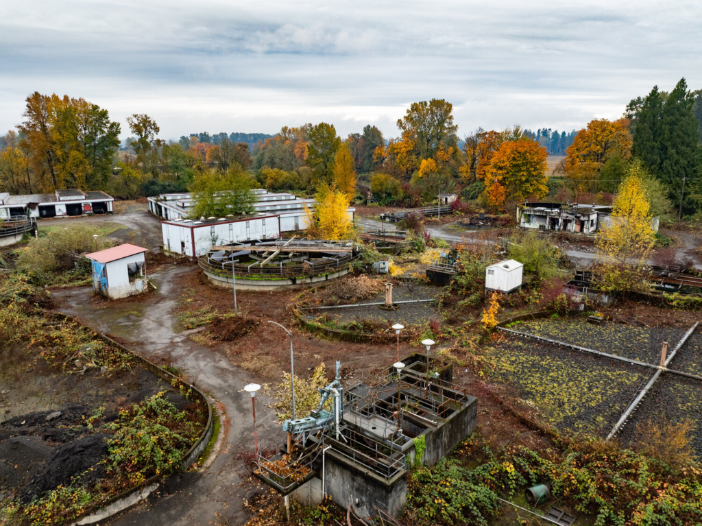 Photo of the former Chehalis Wastewater Treatment Facility. 